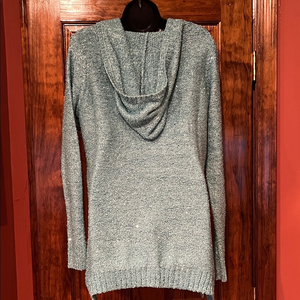 Aqua Hooded Relaxed Fit Sweater - Picture 5 of 8